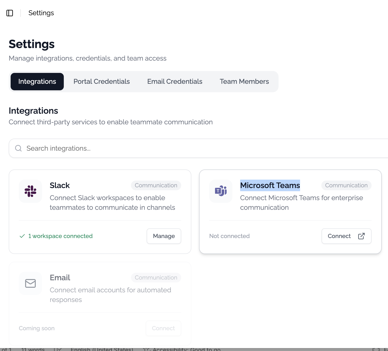 Connect Microsoft Teams