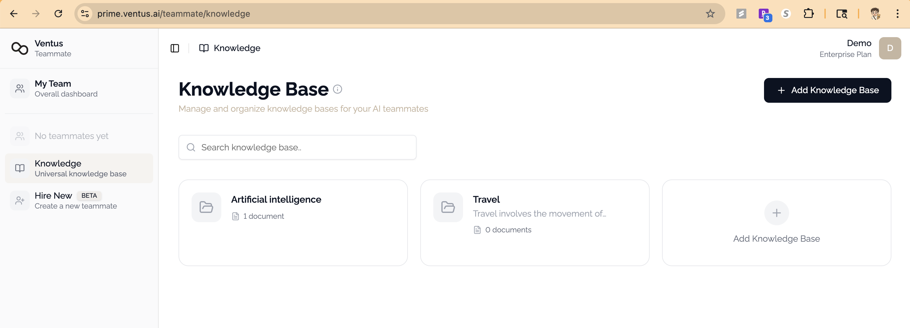 Upload documents to knowledge base